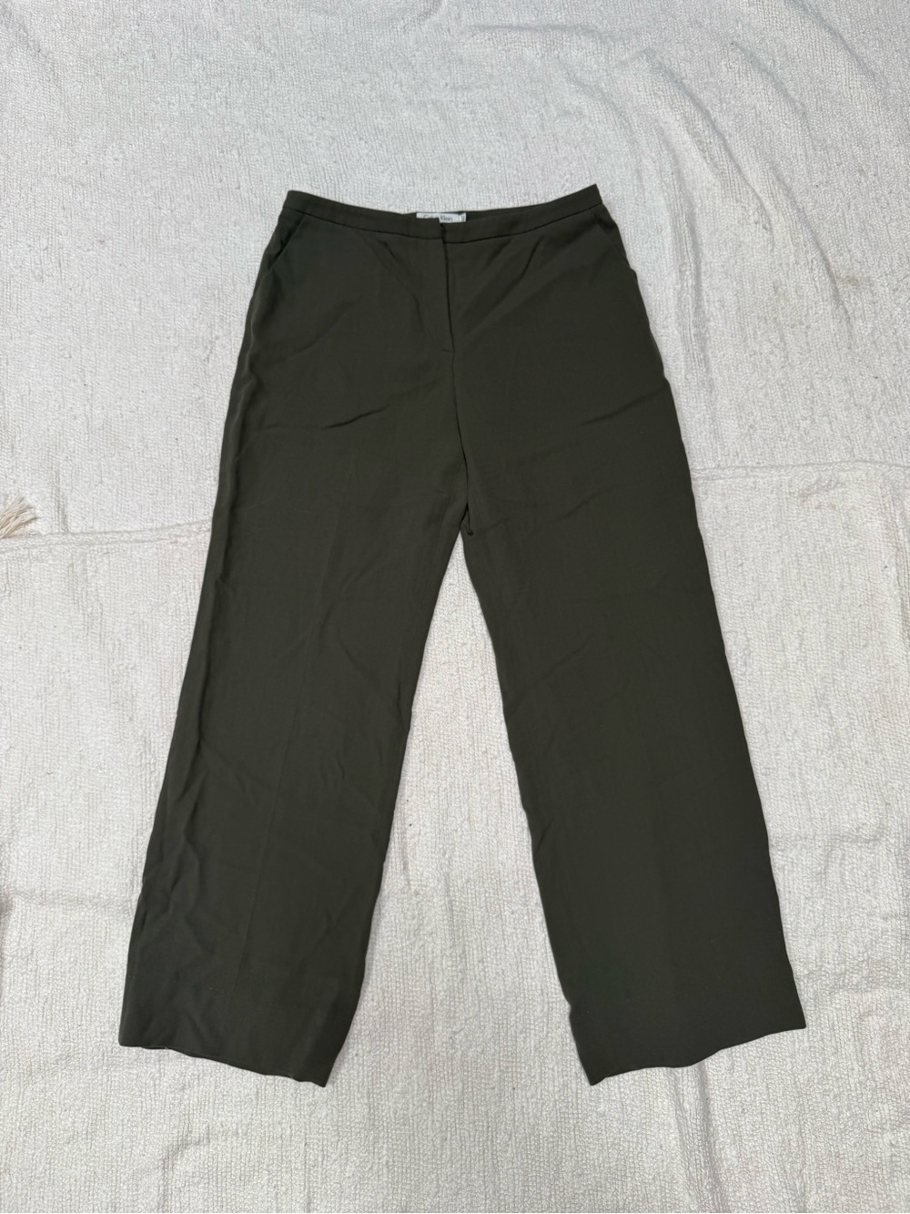 Calvin Klein Collection 100% Wool Olive Dress Pants Size 10